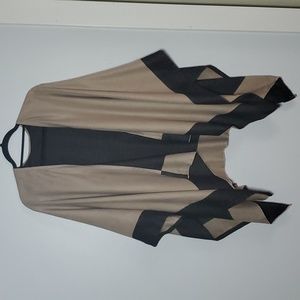 Simply Noelle Tan Black Shawl Ruana Wrap